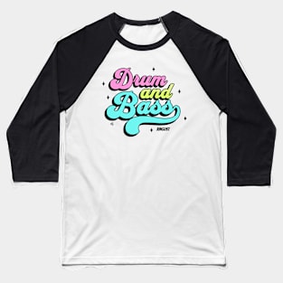 DRUM AND BASS  - Junglist Retro Font (Black/Lime/Pink) Baseball T-Shirt